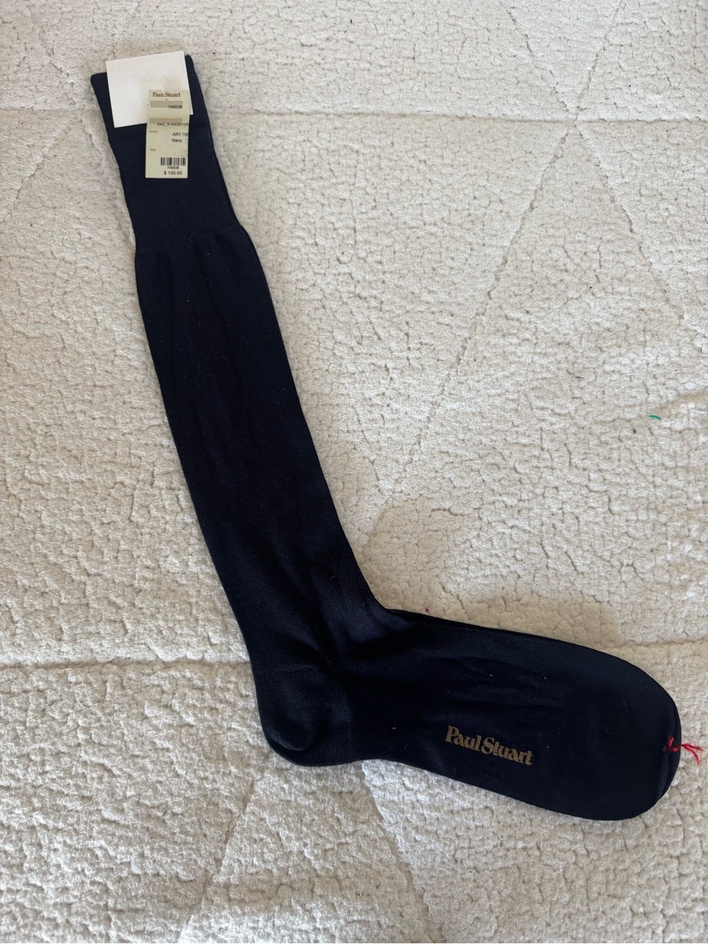 Paul Stuart Navy Knee High Luxury Socks Men’s 40–45 NWT Made in Italy $100